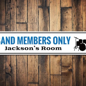 Drum Set Sign, Band Members Only Sign, Custom Band Sign, Gift for Music