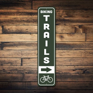 Biking Trail Sign, Custom Bike Trail Sign, Biking Cabin Sign, Bike Trail Rider Gift, Trail Direction Sign, Custom Trail Gift - Metal Sign