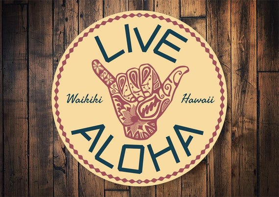 Live Aloha Sign, Sign For Hawaii, Hawaii Welcome Sign, Aloha Decor, Sign For Beach, Tropical Beach Vibe, Aloha Vibes, Beach Vibe Decor