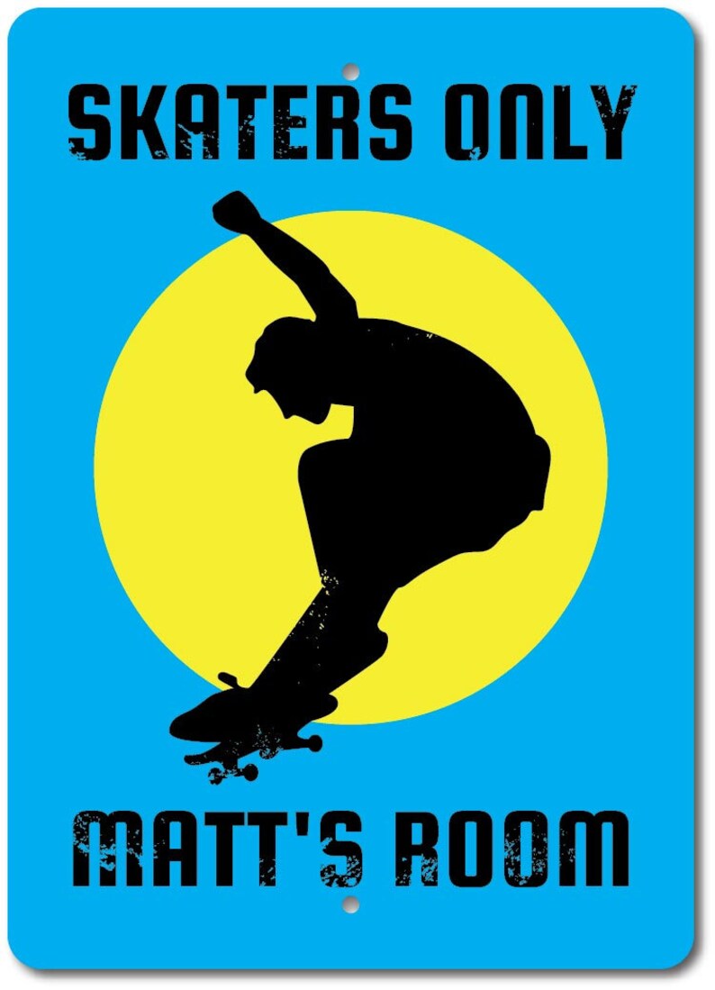 Skaters Only Sign Skater Decor Custom Skater Gift Etsy
