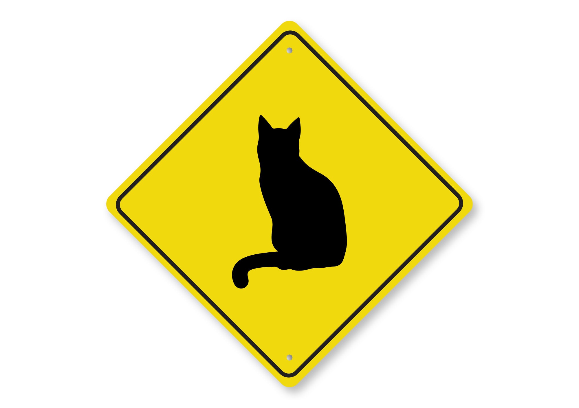 Cat Crossing Sign, Cat Crossing, Cat Crossing Diamond Sign, Cat Decor ...