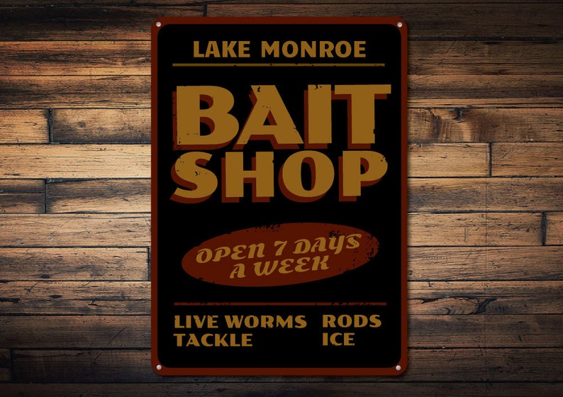 Bait Shop Sign Custom Bait Shop Open Lake Sign Metal Lake | Etsy