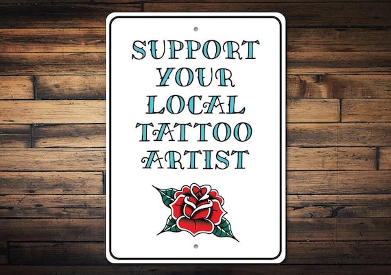 Local Tattoo Sign, Local Tattoo Artist, Tattoo Shop Sign, Tattoo Gift, Tattoo Artist, Tattoo Decor, Sign For Tattoo - Tattoo Store Sign