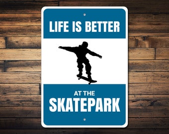 Skatepark Sign, Skateboarder Gift, Skateboard Sign, Skatepark Decor, Skater Sign, Skater Gift, Skateboarder Sign, Skate Park, Quality Metal