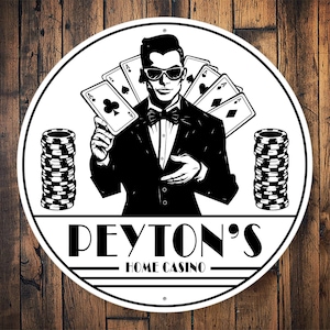 Custom Name Casino Sign, Custom Casino Gift, Pro Poker Player Gift, Poker Table Decor, Poker Game Room, Custom Casino Decor - Metal Sign