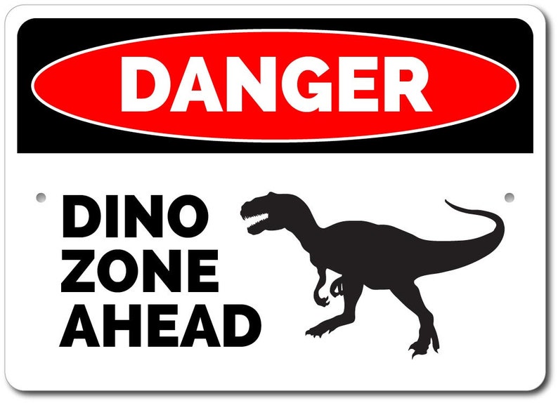 Dino Zone Sign Dinosaur Gift Dino Danger Decor Dinosaurs - Etsy