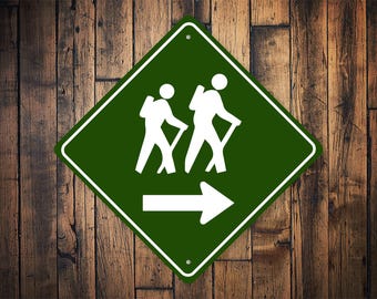 Hiking Direction Sign, Hiker Direction Sign, Sign For Hiking, Diamond Hiking Sign, Hiker Trail Diamond, Custom Trail Sign, Sign For Cabins