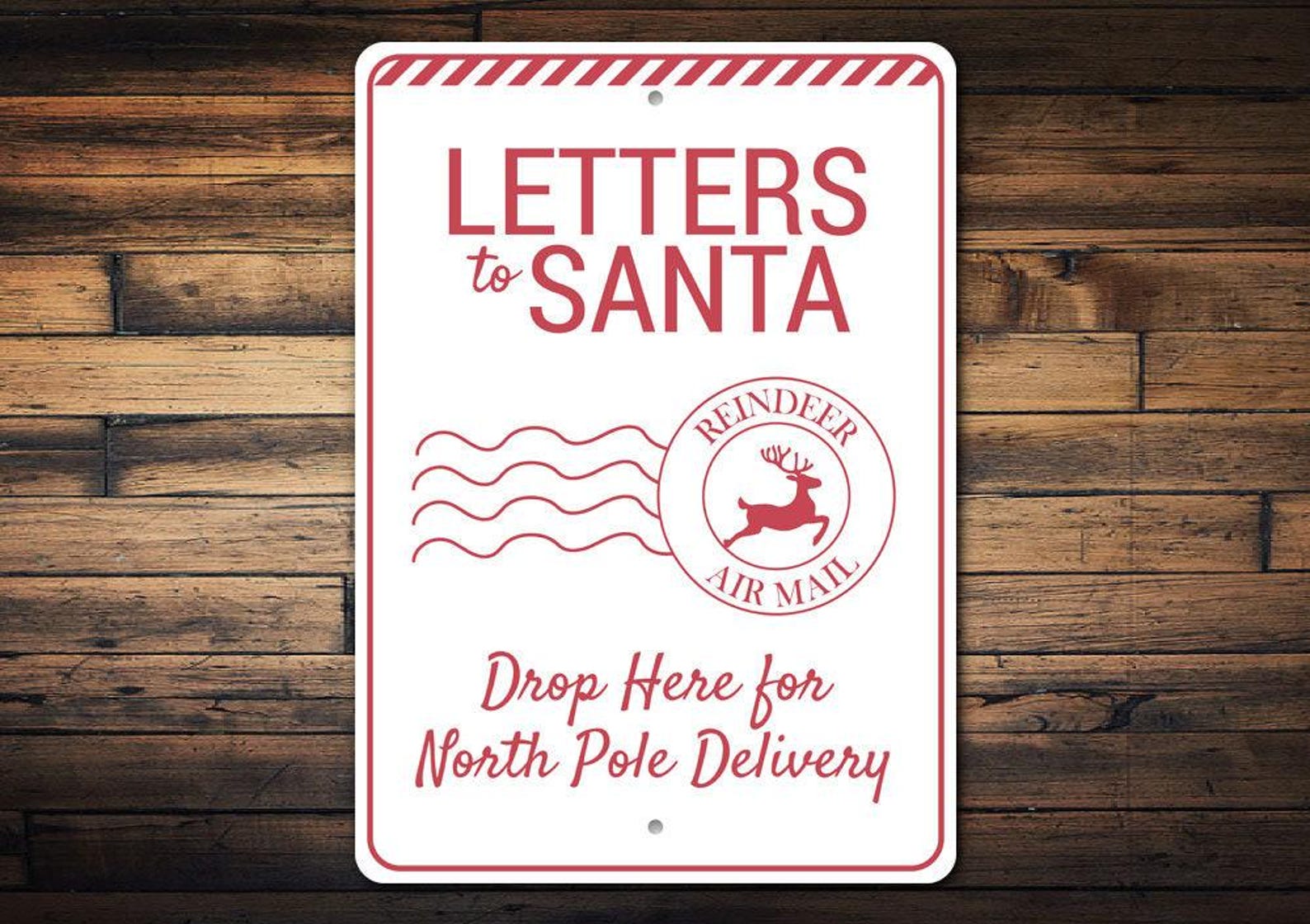 Letter Drop Sign Letters to Santa Drop Box Sign, Quality North Pole Sign, Santa Letters ...