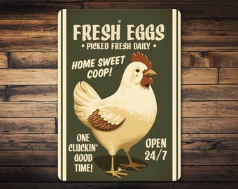 Chicken Egg Coop Sign, Chicken Coop Sign, Fresh Egg Sign, Fresh Eggs Picked Here, Egg Picking Sign, Decor For Chickens, Chicken Sign Decor