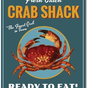 Crab Decor, Crab Sign, Crab Lover Gift, Crab Shack Sign, Crab Shack Decor, Crab Beach Sign, Crab Beach Decor, Quality Aluminum Crab Signs image 2