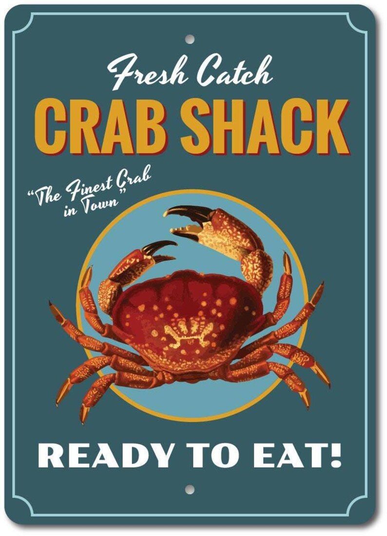 Crab Decor, Crab Sign, Crab Lover Gift, Crab Shack Sign, Crab Shack Decor, Crab Beach Sign, Crab Beach Decor, Quality Aluminum Crab Signs image 2