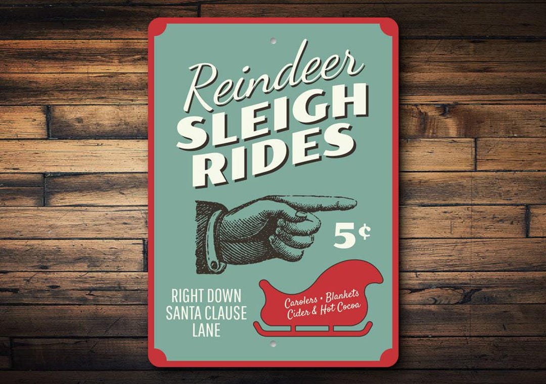 Sleigh Races Sign Sleigh Rides Sign, Reindeer Sleigh, Christmas Sleigh, Sleigh Parking ...