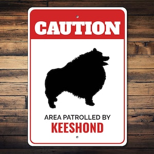 Keeshond Dog Sign, Caution Dog Sign, Keeshond Lover, Dog Breed Signs, Keeshond Gift, Dutch Barge Dog, Gate Dog Sign - Dog Metal Sign