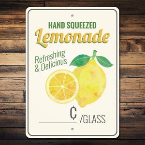 Lemon Sign, Lemon Decor, Lemonade Sign, Lemonade Stand Sign, Lemonade Decor, Lemon Kitchen Decor, Lemon Gift, Quality Metal Lemonade Sign