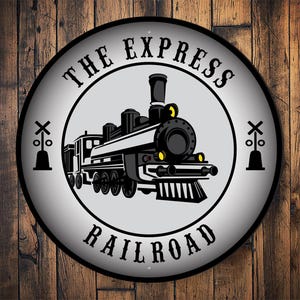 The Express Railroad Sign,  Railroad Decor, Express Train, Train Sign, Train Decor, Train Man, Train Owner, Train Station - Metal Round Sign
