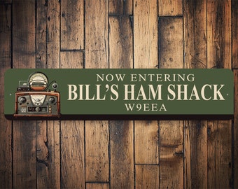 Ham Shack Radio Sign, Custom Ham Shack, Home Ham Shack, Ham Shack Decor, Dads Ham Shack, Grandpas Radio Station, Radio Room - Metal Sign