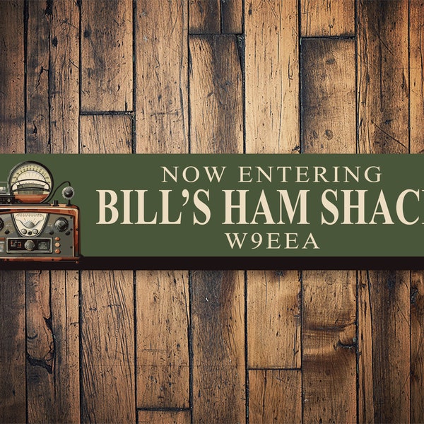 Ham Shack Radio Sign, Custom Ham Shack, Home Ham Shack, Ham Shack Decor, Dads Ham Shack, Grandpas Radio Station, Radio Room - Metal Sign
