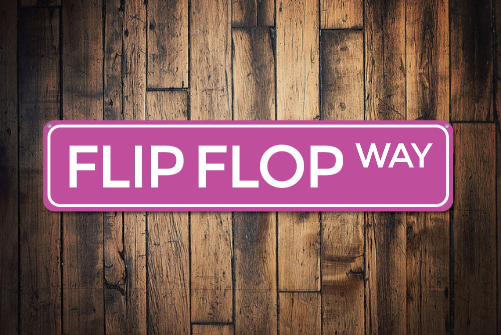 Flip Flop Way Sign, Custom Beach Street Sign, Ocean Lover Gift, Beach ...