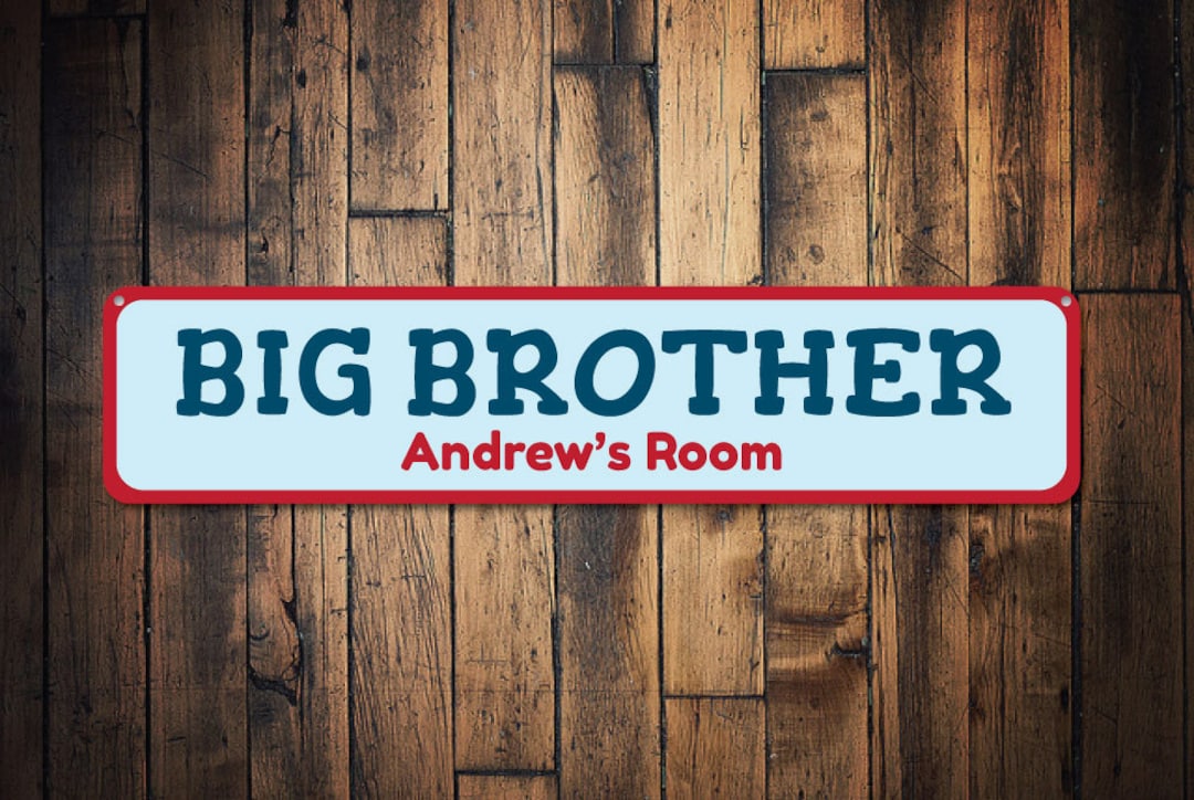 Big Brother Room Sign, Custom Boy Child Name Sign, Personalized Kid ...