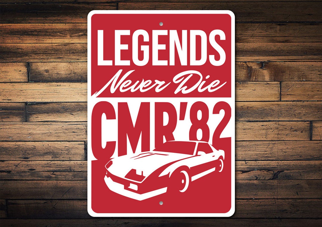 Legends Never Die Camaro 82 Sign, Chevy Camaro Decor, Man Cave Decor ...