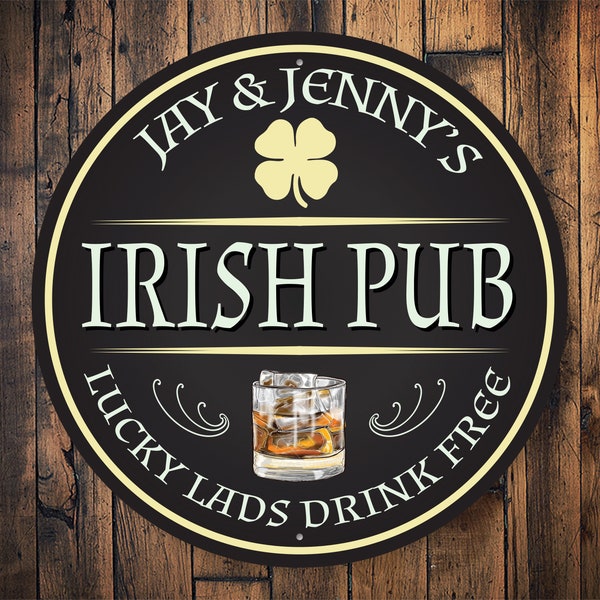 Custom Irish Pub, Whiskey Irish Bar, Irish Whiskey Pub, Decor For Irish, Drinking Sign, Irish Drinking, Drinking Decor, Beer - Metal Sign