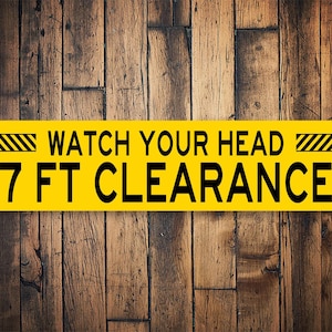Watch Your Head Sign, Max Height Sign, Caution Height Limit, Max Height, Low Door Frame Sign, Low Ceiling Sign, Caution Watch Your Head