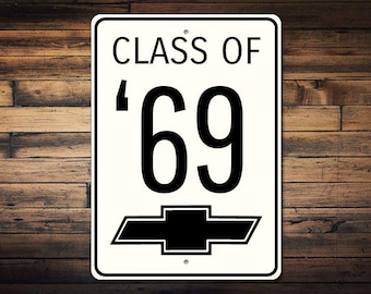 Chevy Bowtie Sign, Chevy Logo Sign, Custom Chevy Gift, Chevy Bowtie Decor, Car Collector Gift, Dad Car Gift, Class 69 -Quality Aluminum Sign