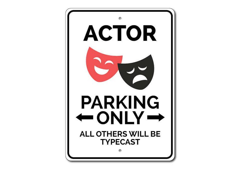 Actor Parking Sign, Actor Gift, Actor Sign, Acting Decor, Drama Mask ...