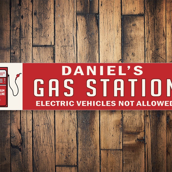 Gas Station Decor, Funny Diesel Gift, Gas Station Sign, Home Gas Pump, Gas Decor, Funny Man Cave Sign, No Electric Cars, Custom Gas Station