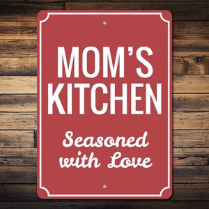 Moms Kitchen Sign, Mother&#39;s Day Gift for Mom Sign, Metal Mom Cook Sign, Custom Kitchen Decor, Mom Christmas Gift, Kitchen - Quality Metal