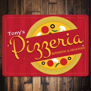 Pizzeria Sign, Pizzeria Decor, Pizzeria Owner Gift, Pizza Lover Gift, Pizza Maker Gift, Pizza Sign, Pizza Decor -Quality Aluminum Decoration