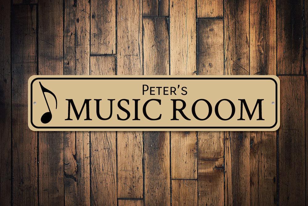 Music Room Sign, Music Note Decor, Gift for Musician, Singer Name Sign, Music Lover Gift, Metal Music Decor, Music Room - Quality Aluminum