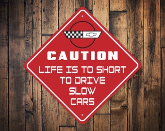 Caution Corvette Sign, Funny Corvette Sign, Corvette Owners, Decor For Corvette, Corvette Garage Decor, Decor For Chevrolet, Chevrolet Sign