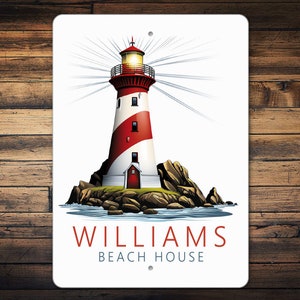 Custom Beach Sign, Family Beach Sign, Lighthouse Gift, Beach Lighthouse, Custom Beach Gift, Decor For Beach, Lakehouse Lighthouse Gift