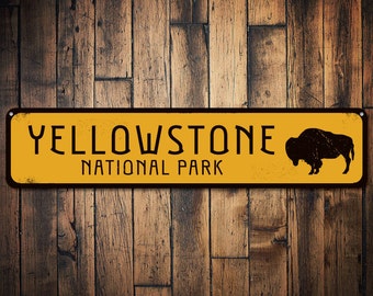 Buffalo National Park Sign, Personalized Park Destination Sign, Yellowstone National Park Custom Location Sign, Nature - Quality Aluminum