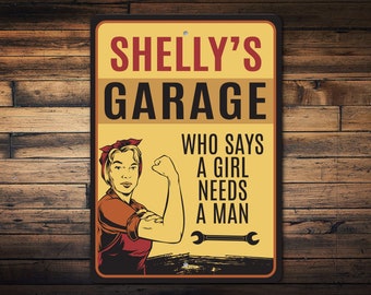 Girls Garage Sign, Custom Girl Garage Gift, Girls Garage, Custom Mom Gift, Sign For Garage, Decor for Garage, Moms Garage Gift, Custom Signs