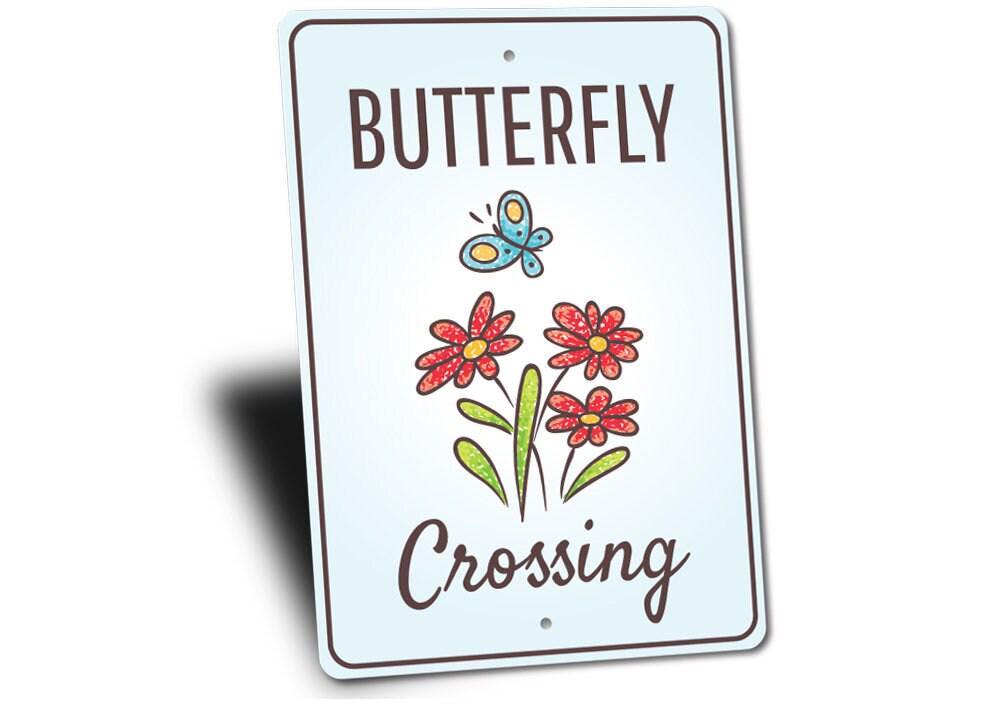 Butterfly Crossing, Butterfly Lover Sign, Butterfly Decor Sign, Garden ...