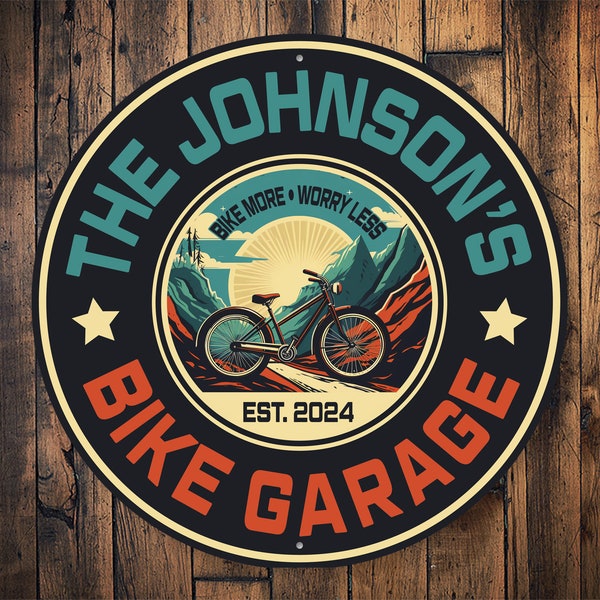 Retro Bike Garage Sign, Bike Garage, Custom Bike Sign, Bike Sign, Bike Repair Shop, Bike Garage Decor, Bike Gift, Retro Sign - Metal Sign