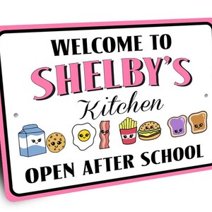 Child Kitchen Sign, Kid Kitchen Sign, Playroom Kitchen, Kids Kitchen Decor, Kitchen Decor, Custom Kid Gift, Sign For Girls Kitchen image 3