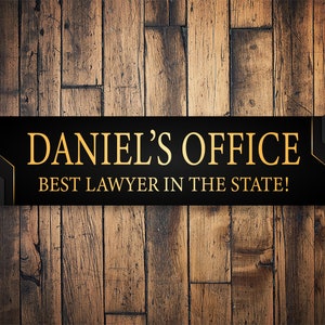 Custom Lawyer Office Sign, Personalized Office Gift, Office Gift, Custom Name Office, Lawyer Gift, Modern Office Gift, Modern Office Decor