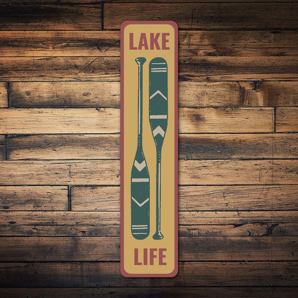 Lake Life Sign, Canoe Paddle Decor, Lake Life Decor, Lake House Decor, Lake House Gift, Housewarming Gift, Home Decor, Quality Metal Sign