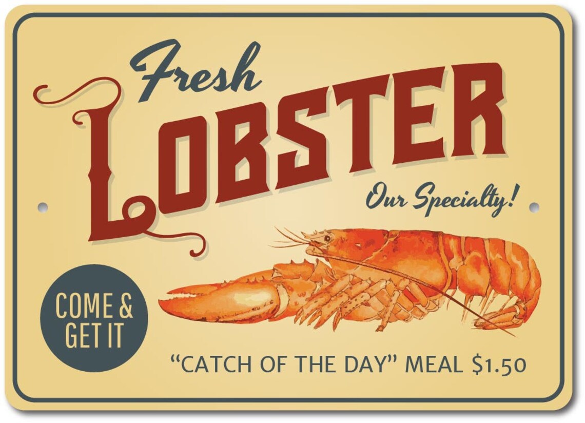 Lobster Decor Lobster Sign Lobster Lover Gift Seafood - Etsy