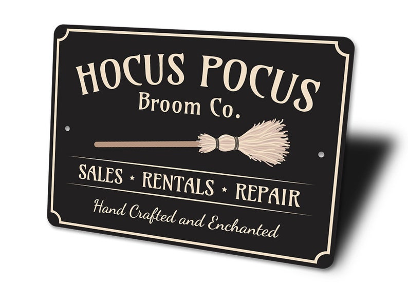 Hocus Pocus Sign, Witch Hocus Pocus, Broom Witch Decor, Halloween Sign, Halloween Gift, Spooky Decor, Metal Sign, Quality Metal Scary Sign image 4