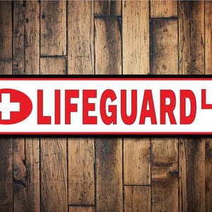 Lifeguard Sign, Lifeguard Decor, Sign For Pool, Pool Protector, Pool Sign, Lifeguard Life, Lifeguard Home - Quality Aluminum Decorations
