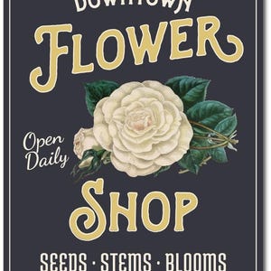 Flower Shop Sign, Florist Gift, Flower Lover Gift, Flower Shop Decor, Flower Market Sign, Gardener Gift, Metal Garden Sign Quality Metal image 2