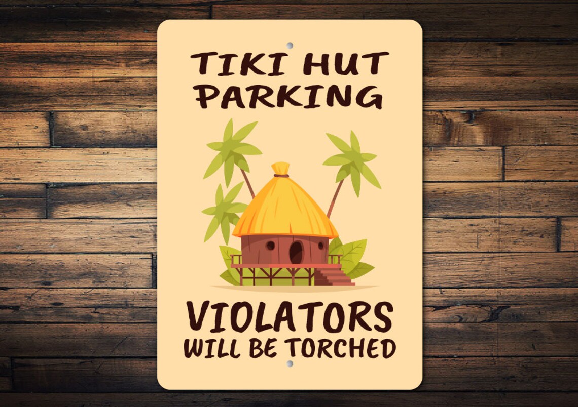 Tiki Hut Parking Sign Tiki Hut Decor Beach Tiki Bar Tiki Etsy