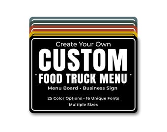 Custom Food Truck Menu Sign, Personalized Menu Board Metal Sign for Mobile Kitchen or Food Trailer
