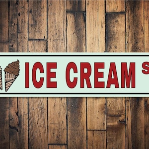Ice Cream Shop, Sign For Ice Cream, Ice Cream Lovers, Decor For Ice Cream Parlor, Ice Cream, Ice Cream Decor - Quality Aluminum Decorations