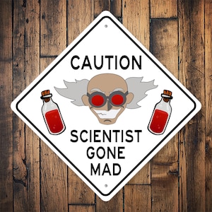 Scientist Gone Mad Sign, Funny Teacher Scientist, Teacher Gift, Funny Science Sign, Science Decor, Decor For School, Scientist Gift, Kids