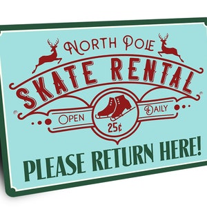 Roller Rink Skate Rentals Sign Christmas Skate Rental Sign, Skate Rental Sign, Ice Skating, Christmas ...
